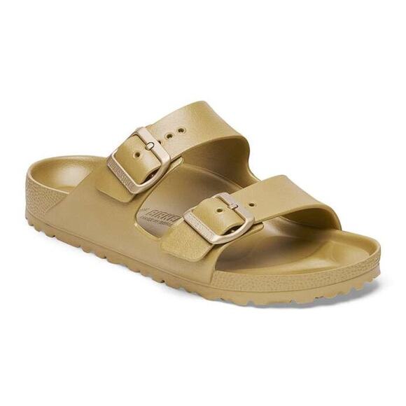 Birkenstock Women’s Gold Sandals 6.5 Adjustable Straps and Contoured Footbed - Picture 1 of 8